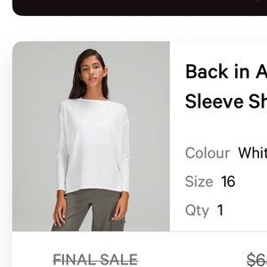 Back in action long sleeve